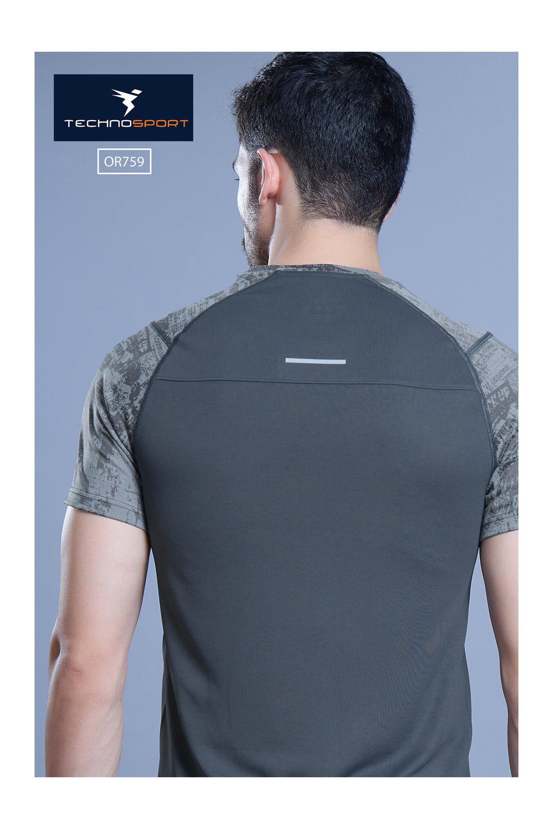 OR759 Men Printed crew neck tshirt | CARBON GREY