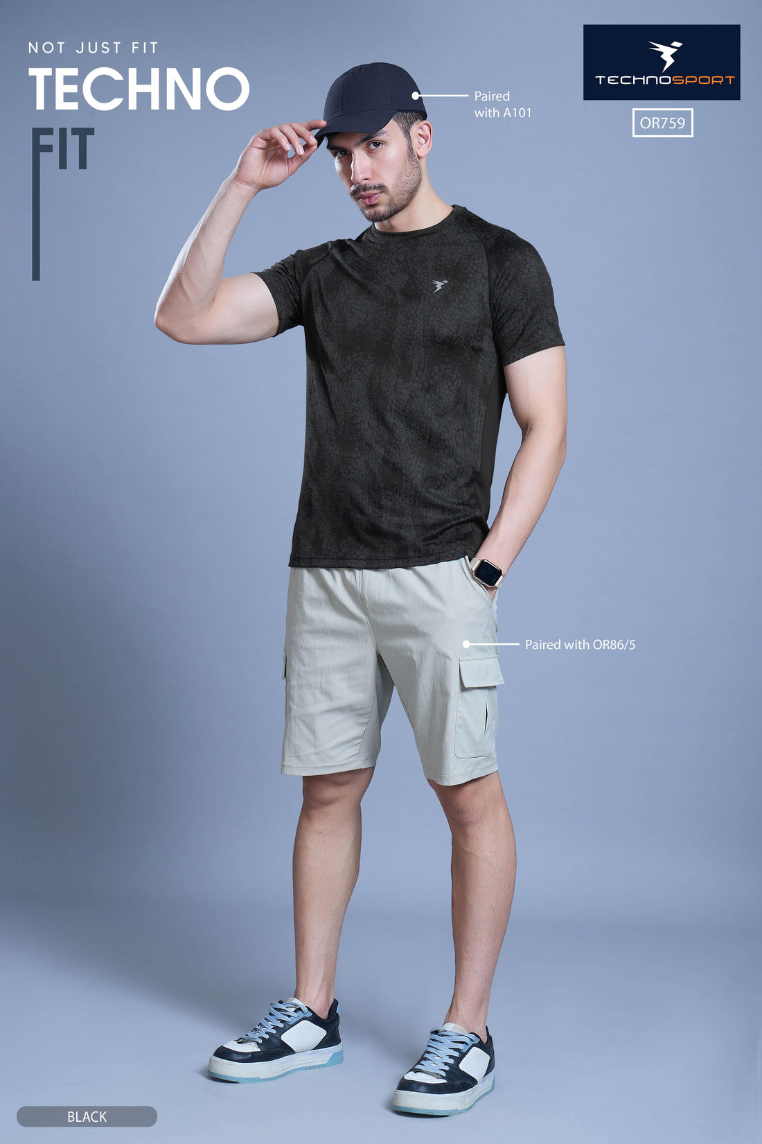 OR759 Men Printed crew neck tshirt | black