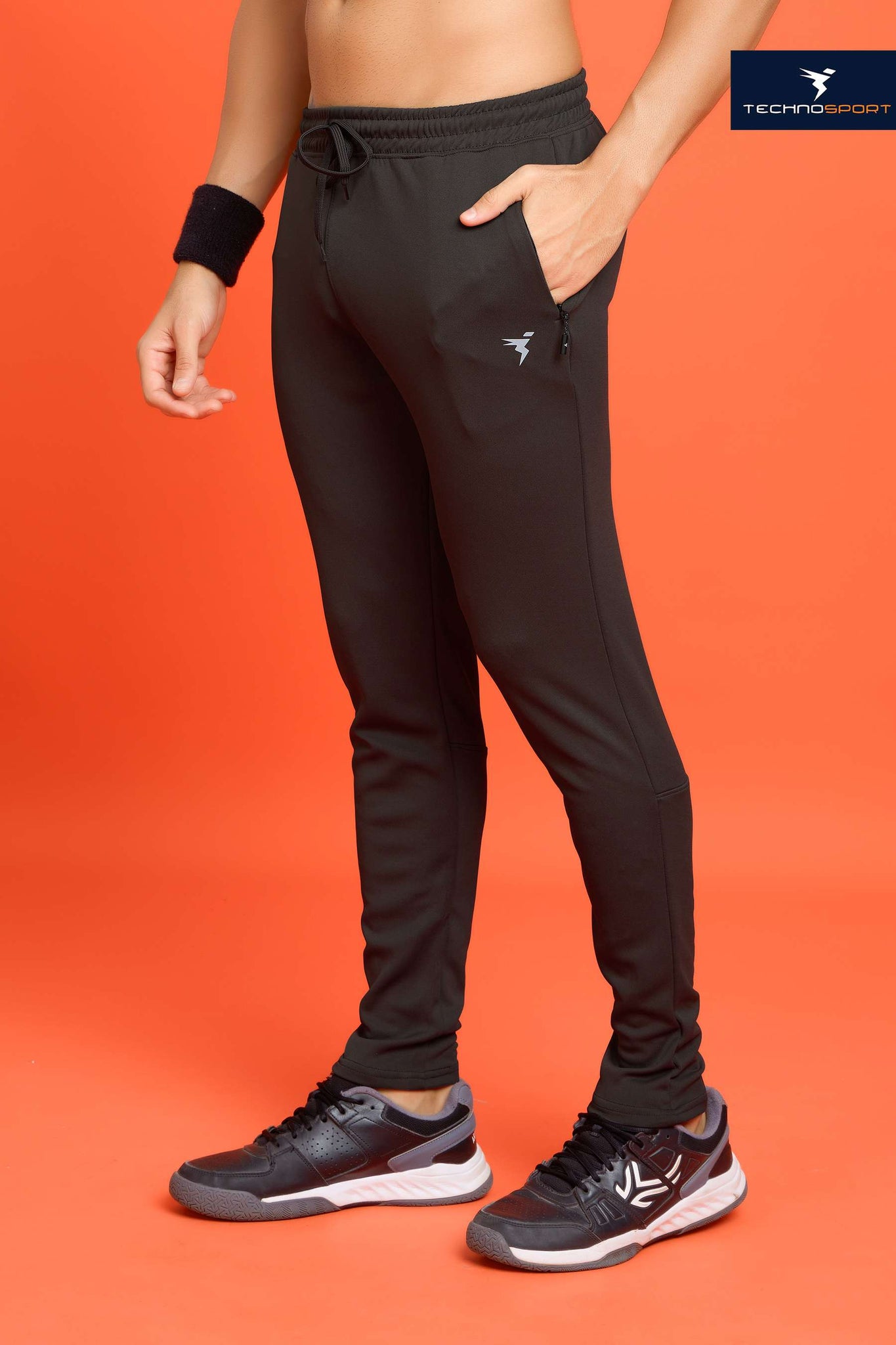 OR831 MEN SOLID 2-WAY STRETCH SLIMFIT TRACKPANT | BLACK OLIVE