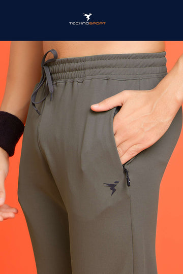 OR831 MEN SOLID 2-WAY STRETCH SLIMFIT TRACKPANT | SMOKEY OLIVE