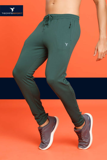OR831 MEN SOLID 2-WAY STRETCH SLIMFIT TRACKPANT | TREKKING GREEN