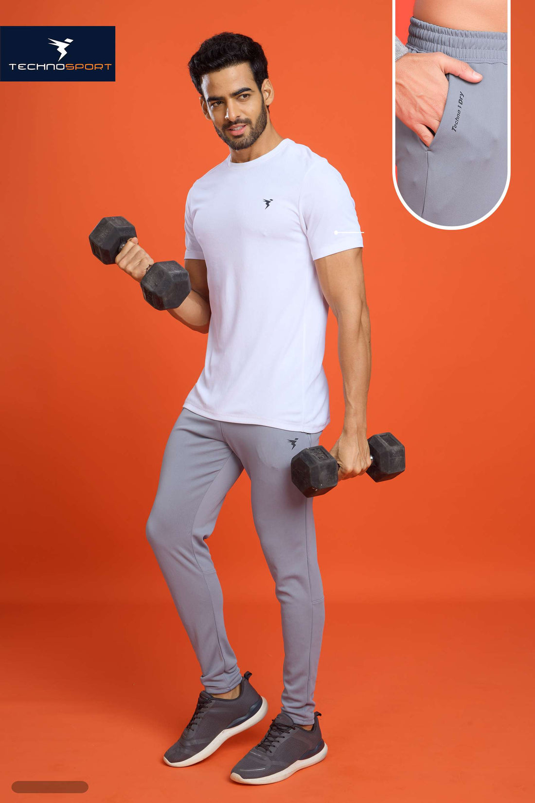 OR831 MEN SOLID 2-WAY STRETCH SLIMFIT TRACKPANT | LIGHT GREY