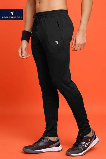 OR831 MEN SOLID 2-WAY STRETCH SLIMFIT TRACKPANT | BLACK