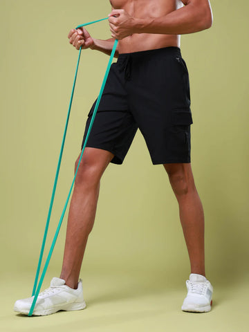 OR86 DOOM CARGO SHORTS | Men Solid Slim Fit Shorts | BLACK