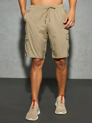 OR86 DOOM CARGO SHORTS | Men Solid Slim Fit Shorts | KHAKI