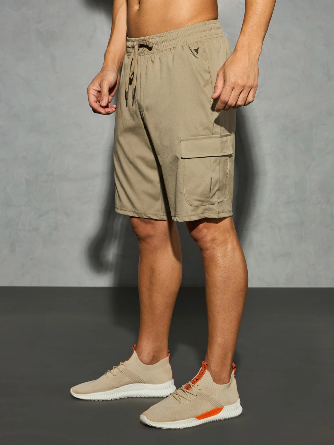 OR86 DOOM CARGO SHORTS | Men Solid Slim Fit Shorts | KHAKI