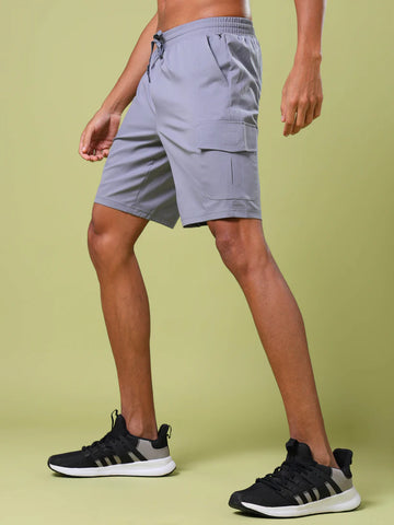 OR86 DOOM CARGO SHORTS | Men Solid Slim Fit Short | LIGHT GREY