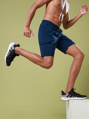 DOOM CARGO SHORTS | Men Solid Slim Fit Shorts | NAVY BLUE