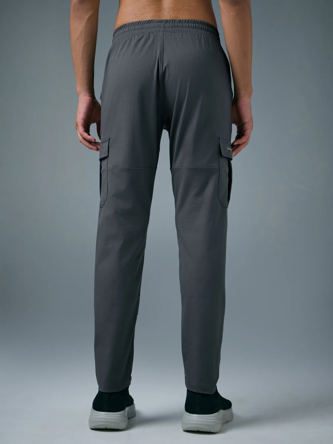 OR99 Men Solid Relax Fit Sports Cargo Trackpants | WOODLAND GREY