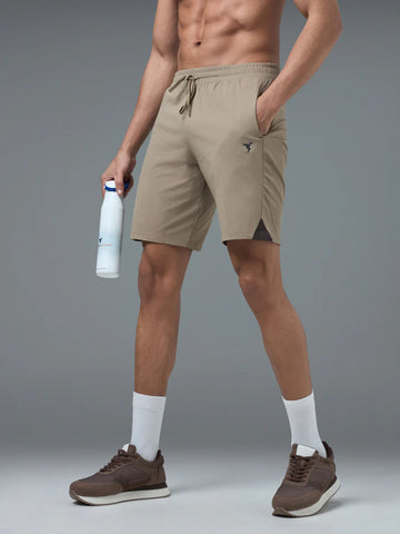 OR658 MEN SOLID 2WAY CUT & SEW RELAXFIT SHORTS | KHAKI