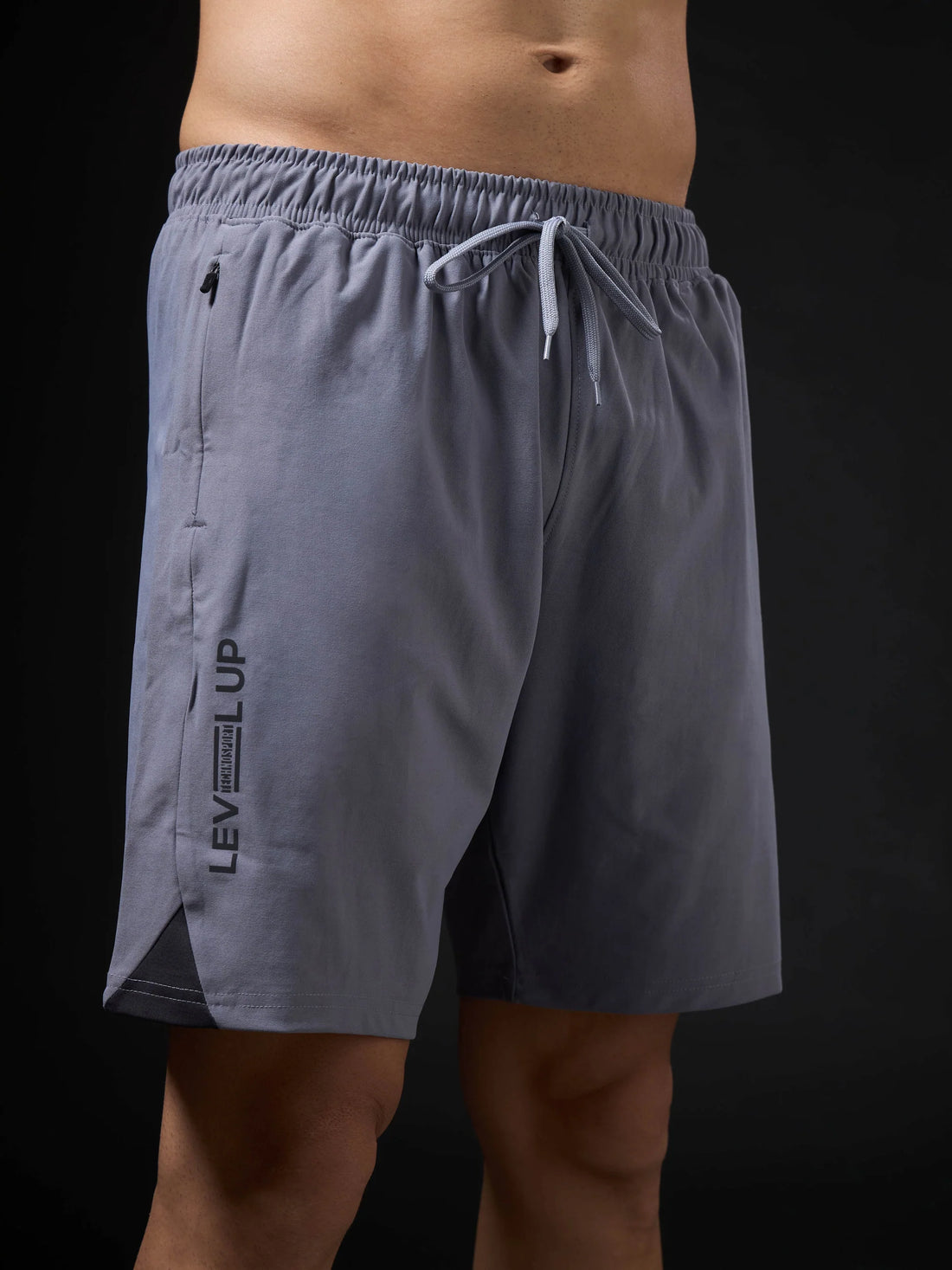 OR658 MEN SOLID 2WAY CUT & SEW RELAXFIT SHORTS | LIGHT GREY