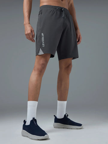 OR658 MEN SOLID 2WAY CUT & SEW RELAXFIT SHORTS | WOOLAND GREY