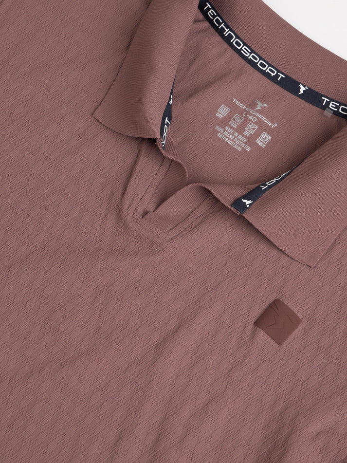 P851 | Men Jacquard Slim Fit Polo Sports T-shirt with COTFLEX  | OX BLOOD RED