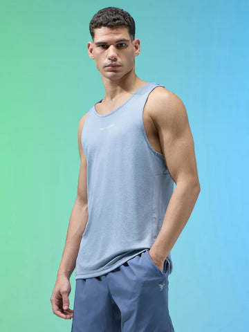 P882 Men Melange Slim Fit Round Neck Sports Innerwear Vest with DOUBLE COOL |Troposphere Melange