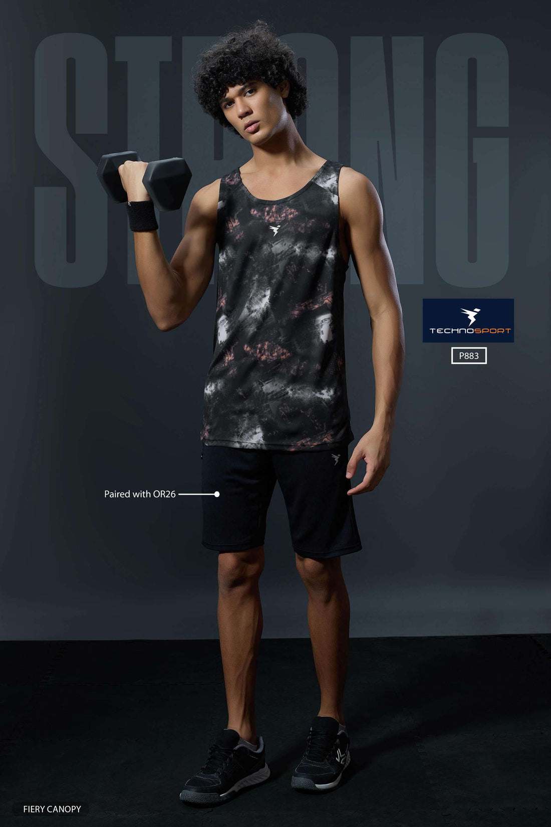 P883 MEN SLEEVLESS GRAPHIC PRINT SLIMFIT  | FIERY CANOPY