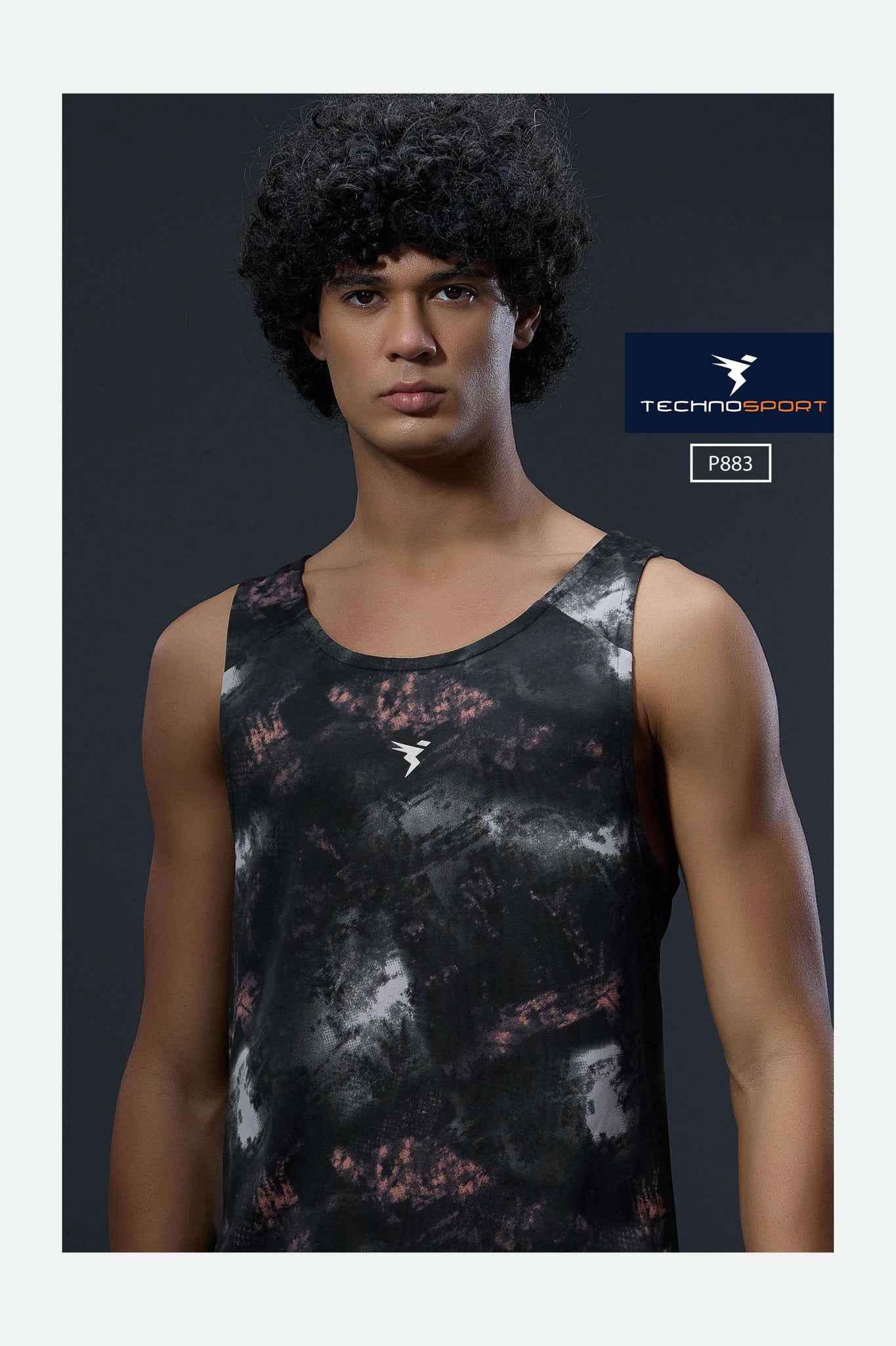 P883 MEN SLEEVLESS GRAPHIC PRINT SLIMFIT  | FIERY CANOPY