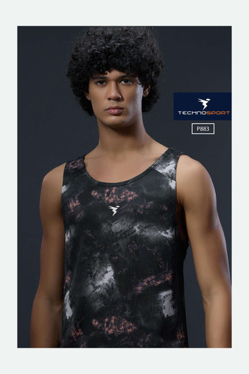 P883 MEN SLEEVLESS GRAPHIC PRINT SLIMFIT  | FIERY CANOPY