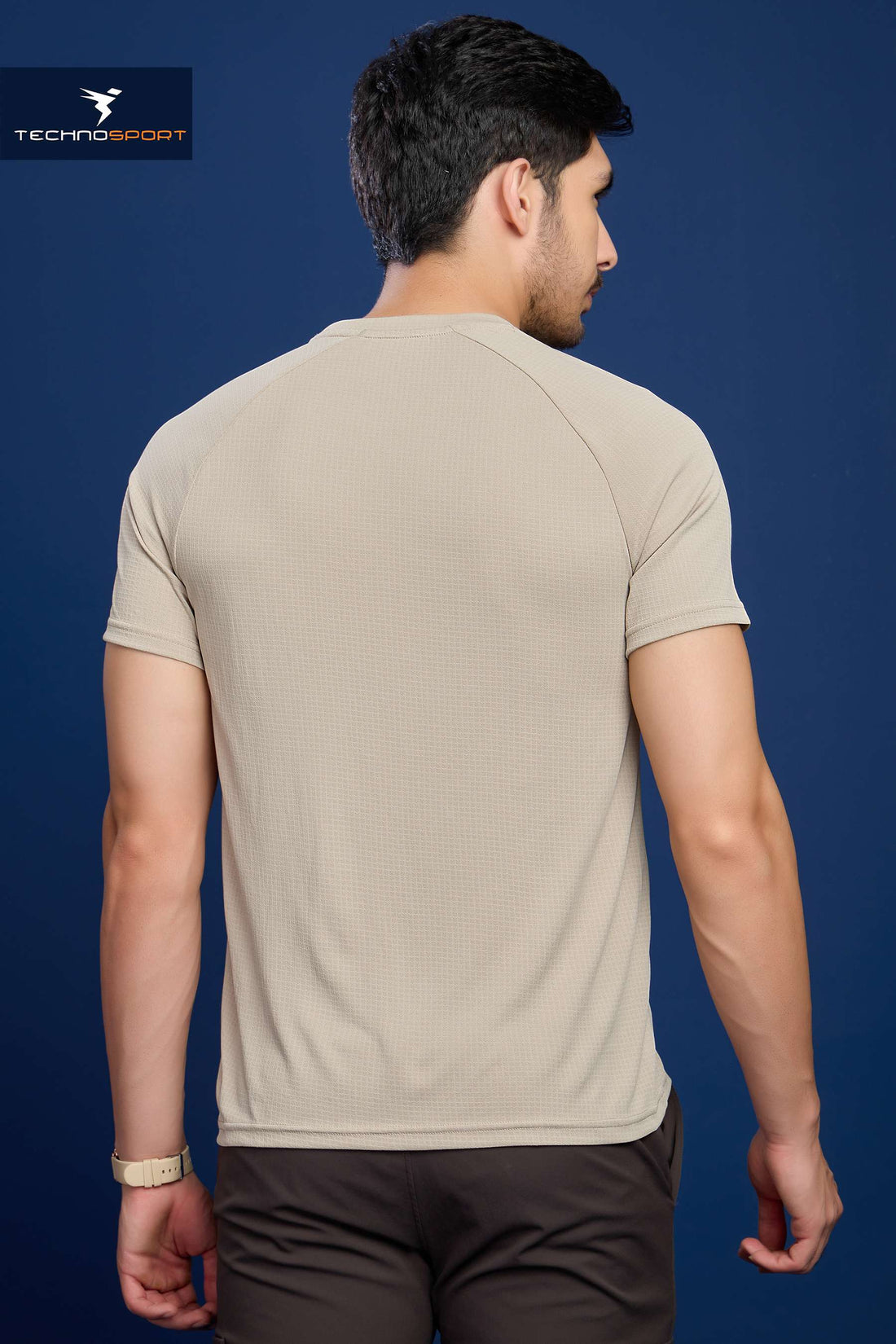 P884 MEN SOLID CREW NECK HALF SLLEVE | OYSTER GREY