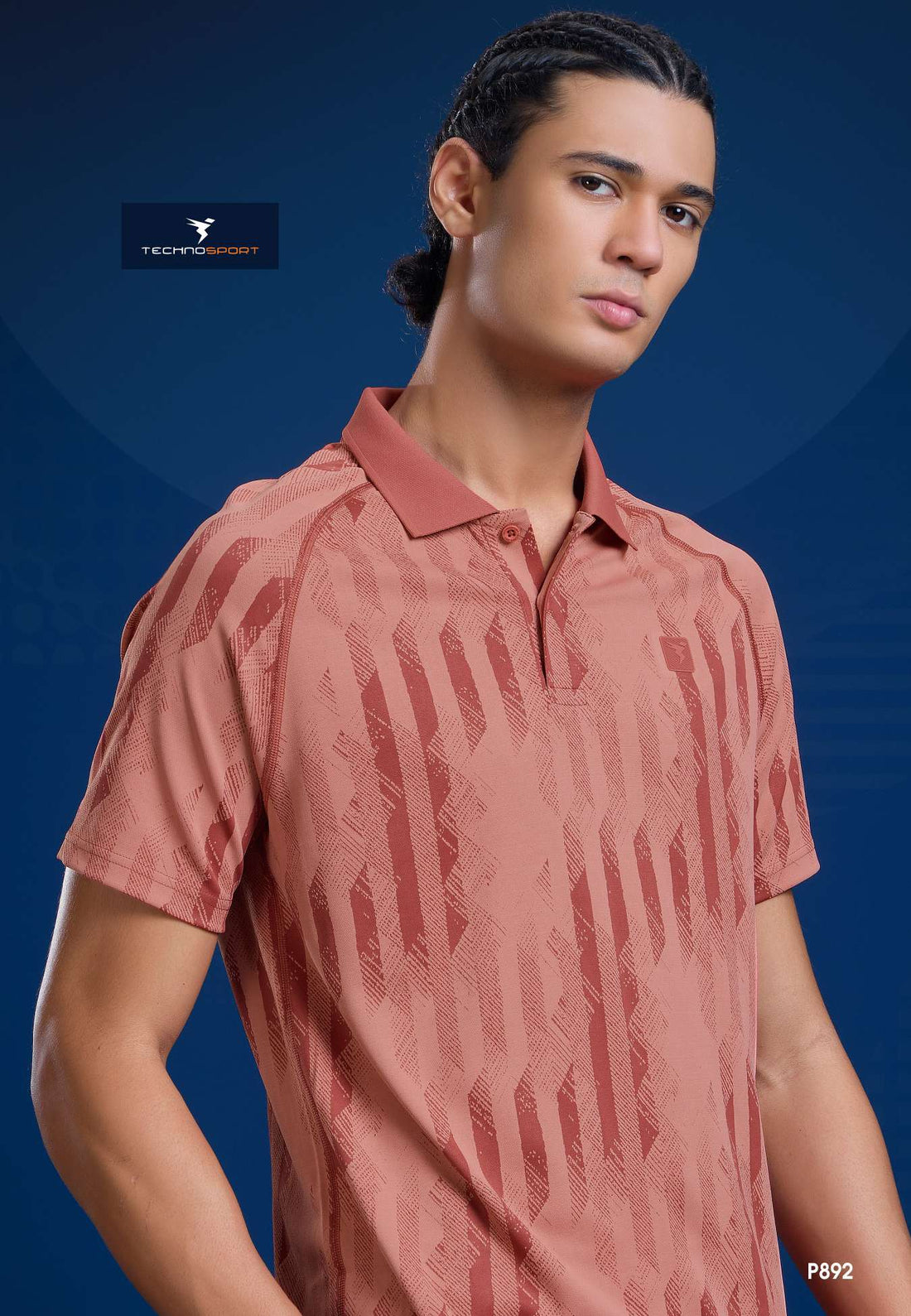 P892 Men Printed Slim Fit Polo T-shirt with DOUBLE COOL | CHILLI FLAKES