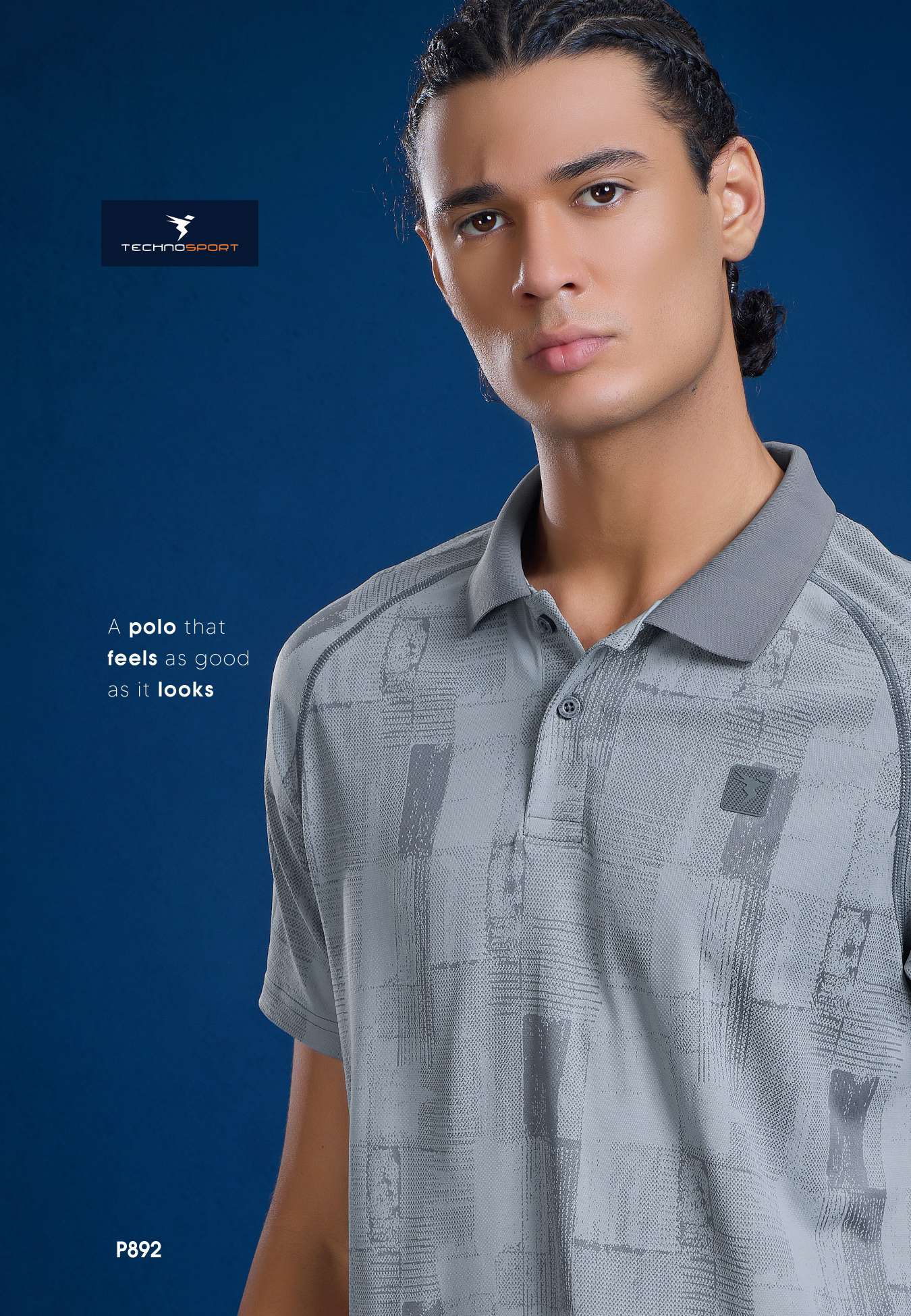 P892 Men Printed Slim Fit Polo T-shirt with DOUBLE COOL | TURBULANCE