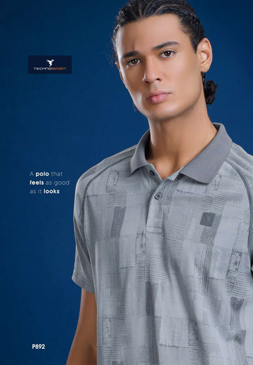 P892 Men Printed Slim Fit Polo T-shirt with DOUBLE COOL | TURBULANCE