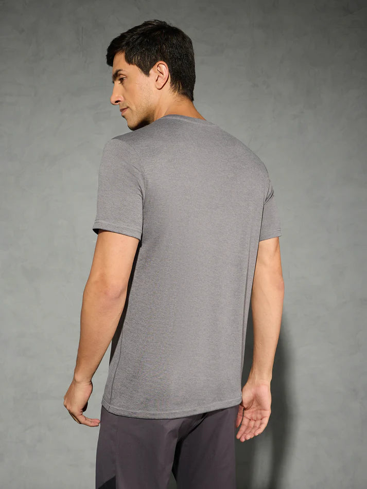 OR40 Men Solid Slim Fit Crew Neck T-shirt with DOUBLE COOL | IRON GREY