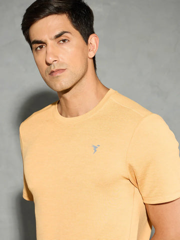 OR40 Men Solid Slim Fit Crew Neck T-shirt with DOUBLE COOL | PUMKIN MELANGE
